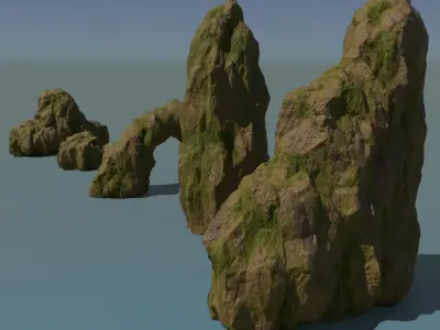 Forest rocks pack Low-poly 3D model