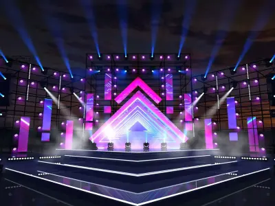 Concert Stage Arena Low-poly 3D model