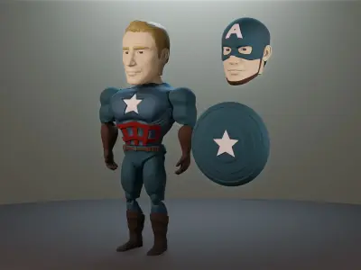 CAPITAN AMERICA ARTICULADO 3D print model
