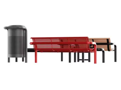 outdoor furniture - park benche 3D model