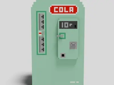 Voxel Vintage Retro 1950s Cola Vending Machine Low-poly 3D model