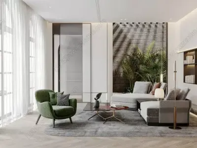 Modern Living Room Interior  Elegant and Contemporary Design 3D model