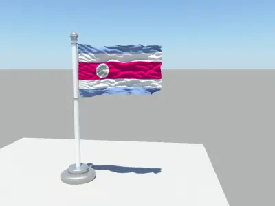 Costa Rica flag 3D model