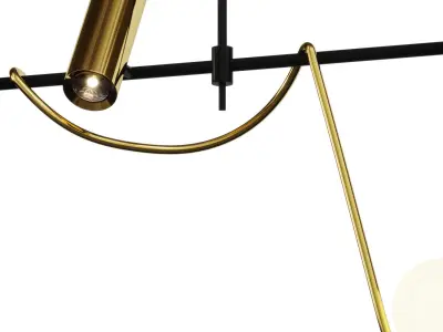 Linear Island Chandelier Low-poly 3D model