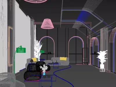 Modern Clinic Reception Waiting Area 3ds Max Corona 3D model