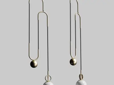 Glass ball pendant lamp Low-poly 3D model