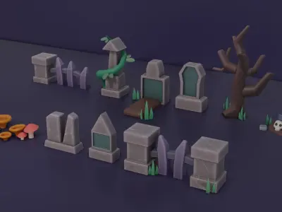 Stylized game art asset Low-poly 3D model