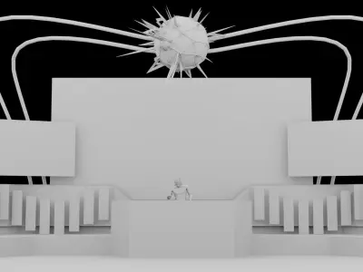 Sci-Fi Themed EDM Stage 3D Model 3D model