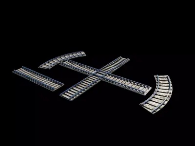 Railway Track 02 3D model