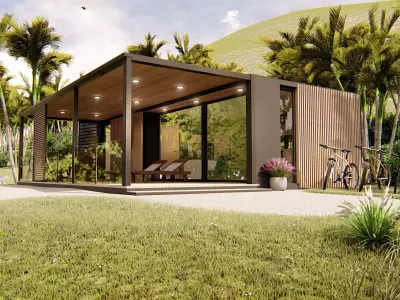 modern mobile home tiny house vacation house on 38m2 zoja38 Free 3D model