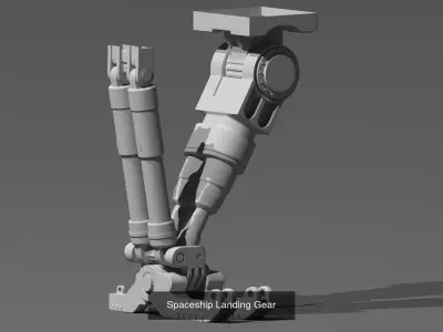 Spaceship Landing gear set and separate parts 3D Model Pack