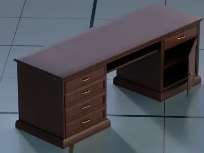 Wood table 3D Model  PBR 3D model
