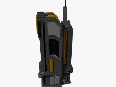 Low-poly Sci-fi Tower Building Low-poly 3D model