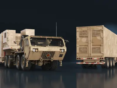  Missile Launcher Sand Camo with Truck 