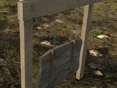 Old Road Sign - Low Poly Low-poly 3D model