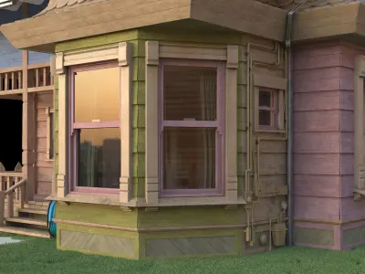 Pixar Up - Toon House Low-poly 3D model