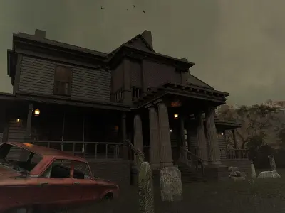 Haunted house 3d model Low-poly 3D model