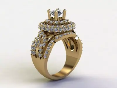 Women ring 2020 new design cad file light gold R46 3D model