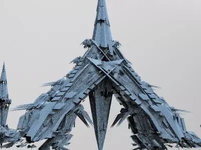 Amon Ra Sci fi Pyramid Structures 3 3D model