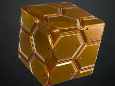 Golden Ver Metal Plate PBR Seamless Texture