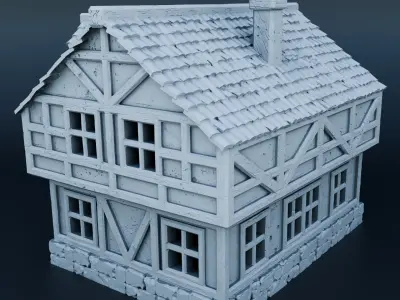 Medieval house 3D print model