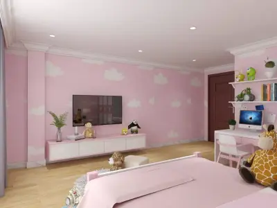 Kids room   Low-poly 3D model