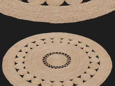 HM Home patterned jute rug and Ikea 3D model