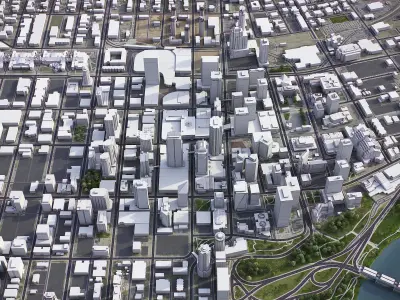 Edmonton Low-poly 3D model