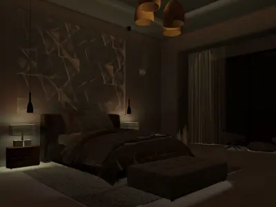  bedroom design Low-poly 3D model