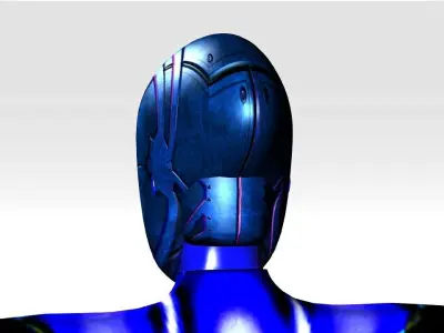 Robot Face Helmet Low-poly 3D model