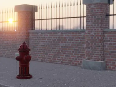 Realistic Fire Hydrant Free low-poly 3D model