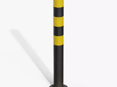 Bollard Post B Low-poly 3D model