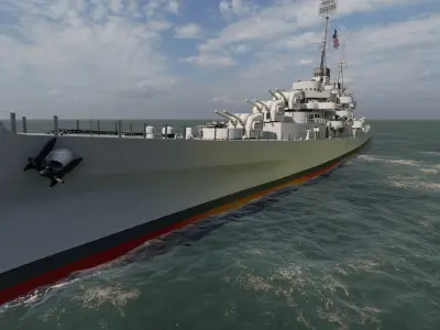 USS Oakland CL 95 3D model