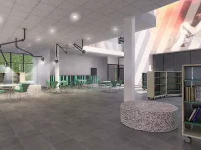 Public Hall Interior 01  Low-poly 3D model