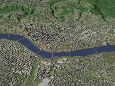 Portland Oregon USA - city and urban 3D model