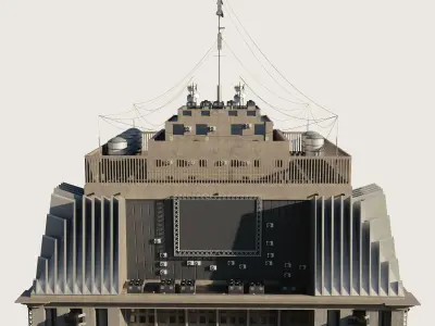 Building Skyscraper City Town Downtown Street Futuristic Utopia Low-poly 3D model