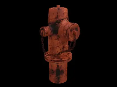 Hydarnt old rusty fire hydrant 3D model