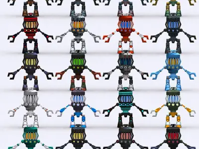 3DRT - Chibii-robot-13 Low-poly 3D model