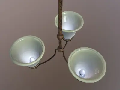 Chandelier and wall lamp Low-poly 3D model