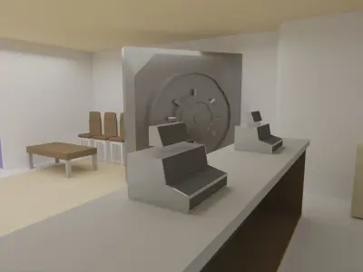 Bank - Low Poly Style Low-poly 3D model