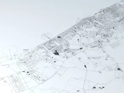 Dubai Road Network and Streets 3D model