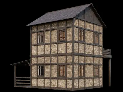 Medieval Village Asset 06 - 4K Textures Game Ready Low-poly 3D model