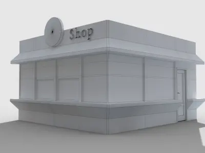Coffee pavilion Low-poly 3D model