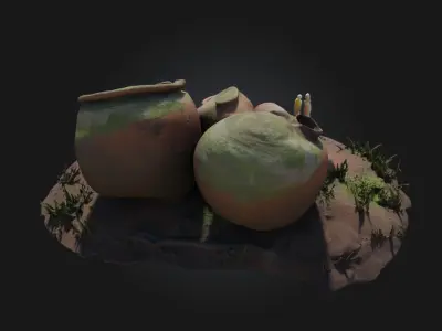 Ancient Vessels Still Life  Timeless Artifacts of Antiquity 3D model