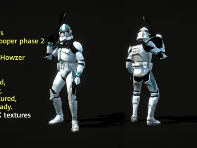 Clone Captain Howzer Low-poly 3D model