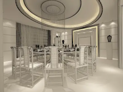 Business Restaurant - Coffee - Banquet  228 3D model