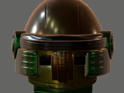 Gas mask helmet 3d model scifi Low-poly  Low-poly 3D model 320