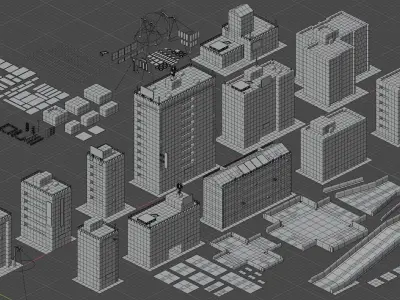 Game City Asset Pack Low-poly 3D model