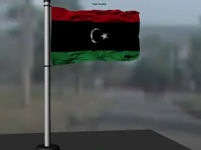Libya flag 3D model