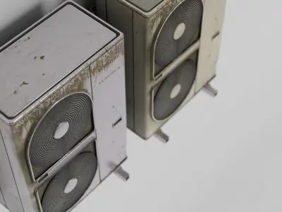 Toshiba Air Conditioner Unit Low-poly 3D model